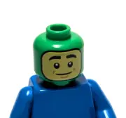 Lego - Minifigure Head - Green Balaclava, Smile, Eyebrows