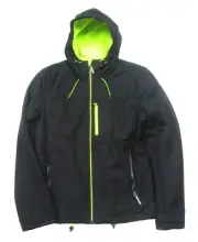 Superdry Men's Black/Lime SD Windtrekker Fleece Lined Full Zip Hooded Jacket