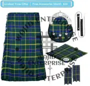 US Army Traditional Tartan 8 Yard KILT - Scottish 6 PCS Kilt Deal for Men's