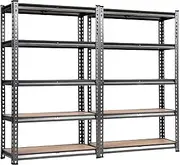 Giantz 1.8M x Garage Shelving, Warehouse Racking System Racks Storage Shelves Industrial Commercial Organize Capacity, 5 Steel Metal Adjustable 1000KG Assembly Easy Charcoal
