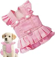Dresses for Small Dogs - Stylish Kitten Costumes - Stylish Breathable Puppy Cowboy Overall Dress, Cute Cat Costumes for Outdoor Travel
