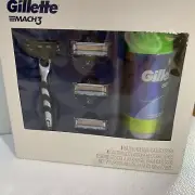 Gillette Mach 3 1 Razor, 4 Cartridges & 1 Shave Gel Bundle