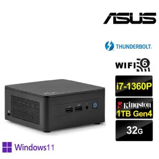 【ASUS 華碩】NUC i7十二核{朧月上校AP} Win11Pro迷你電腦(i7-1360P/32G/1TB M.2)