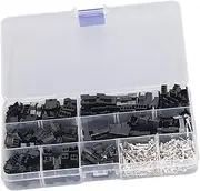 Male Female Crimp Pin Terminal Kit, Jumper Wire Header Housing Connector 2.54mm Pitch Assortment Kit with Storage Box for Automotive, Electronics