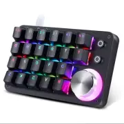 24 Keys Programmable Keyboard，One Handed Macro Mechanical Keyboard, RGB LED B...
