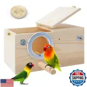 PINVNBY Parakeet Nesting Box Bird House Wood Breeding Box Parrots Mating Box