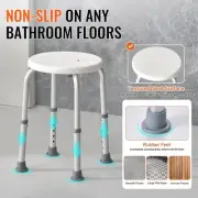 Adjustable Shower Stool for Elderly, 136 kg Capacity, Non-Slip Bath Seat