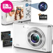 Digital Camera, 4K Autofocus Digital Camera with 32G Memory Card Front and Rear