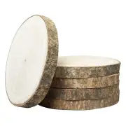 OBTANIM 5 Pcs Natural Wood Slices 6-7 Inch Large Unfinished Round Wooden Circ...