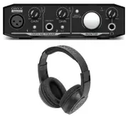 Mackie Onyx Artist 1.2 2x2 USB Recording Studio Interface + Samson Headphones