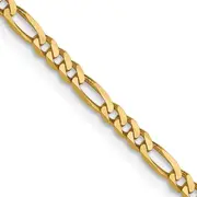 20 Inch 14K 2.25mm Flat Figaro Chain