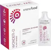 Codeage Liposomal Vitamin D3 Liquid Supplement Sachet, Wonder-D Cholecalciferol Vegan Multivitamin, Plant-Based Vitamins K2 B12, Non-GMO Phospholipids, Vitamin E, Berry Flavor, Sugar-Free, 30 Pouches
