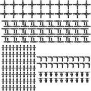 xinyee 200 Pieces Irrigation Fitting Kit Drip Irrigation Barbed Connectors Compatible with 1/4 Inch Water Hose Connectors for Garden Lawn Drip Systems(20 4-Way Coupling, 20 Elbows, 80 Straight Barbs