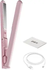 Travel Hair Straightener - Travel Straighteners | Cordless Hair Straightener | Portable Hair Straightener | Cordless Hair Straightener Curling Iron | USB Charging 2-in-1 Curling Wand & Flat Iro