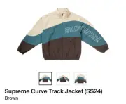 Size L / Large - Supreme Curve Track Jacket Brown- SS24 - *IN-HAND*