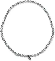 [JewelryWeb] 925 Sterling Silver Rhodium Plated 3mm Single Row Stretch Plain Bead bracelet Stretch-Bracelet for Women