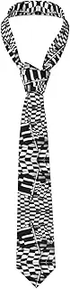[YANYU] Checkered Flags Race Flags Print Men Necktie Classic And Stylish Ties For Business Weddings And Special Occasions, Black