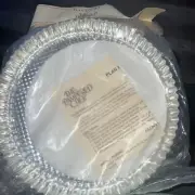 THE PAMPERED CHEF FLAN PAN SET 2 -10" BAKING TIN PANS & RECIPE PAMPHLET