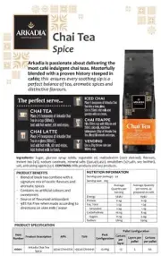 Chai Tea Spice 12 x 1KG Bulk Pack for Cafes, Restaurants & Venues Wholesale