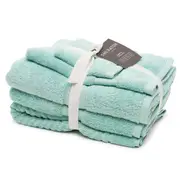 5pc Sheraton Luxury Egyptian Cotton Towel Pack Face Washer Hand/Mat Frosted Mint