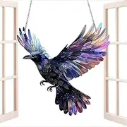 Eagle Wings Sun Catcher, Adorable Eagle Sun Catcher, Colorful Light Catcher, Stunning Acrylic Stained Glass Window Ornament, Perfect Hanging Decoration for Living Room and Bedroom