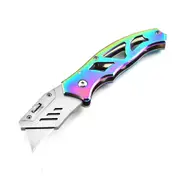Stainless Steel Utility Knife Multifunctional Paper Cutter Open Box Knife Mini Outdoor Self-Defense Office School Supplies