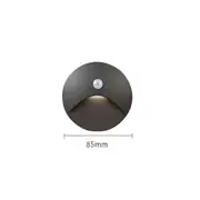 Outdoor Lighting Recessed Motion Sensor Wall Lamp Waterproof Ip65 3W Led Embedded Step Stair Porch Aisle Yard Night Light Black Round Warm White
