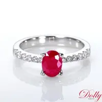 在飛比找森森購物網優惠-Dolly 18K金 GRS無燒緬甸紅寶石1克拉鑽石戒指(0
