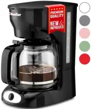 Mueller 12-Cup Drip Coffee Maker - Borosilicate Carafe, Auto-Off, Reusable Fi...