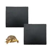 Reptile Basking Platform 2Pcs 6.0''x6.0'' Turtle Rock Plate Slate Feeding Food