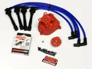DISTRIBUTOR CAP + ROTOR + WIRES + MSD SPARK PLUGS 96-00 HONDA CIVIC D16 BL (for: Honda Civic)