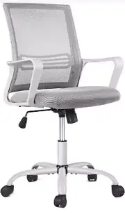 Office Chair - Ergonomic Mid Back Mesh Swivel Roll Desk Adjustable Height, GRAY
