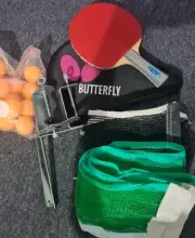 TableTennis Set: PRO 602 Butterfly Brnd Paddle, Set Brckets, 2 Nets, bag Balls