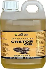 Organic Castor oil, Hexane free, Cold pressed, Castor Oil For Dry Skin Hair Loss Dandruff Thicker Eyelashes Eyebrow, Anti-Oxidant. (1 LITRE BOTTLE)