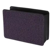 Car Trash Can Foldable Car Door Faux Leather Trash Bin Purple Black 1 Pcs