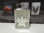 RARE MARLBORO STERLING SILVER 2-SIDED MUST HAVE COLLECTABLE ZIPPO LIGHTER