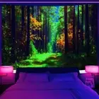 Nature Woods Large Wall Art Blacklight Poster UV Reactive Tapestry Wall Hanging