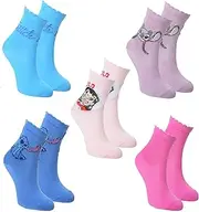 Disney Stitch Girls Lilo Stitch and Angel Design Set of 5 Classic Socks Sizes UK 6 to 2