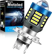 H4 LED Motorcycle Headlight Bulb, KaiDengZhe 2024 New Upgraded HB2 9003 Scooter Motorbike LED Headlight Bulbs with HD Projector,25W 12V-80V Moto High Low Beam Light Conversion Kit White (1 PCS)