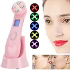 (Pink )EMS 6 Color LED Photon Light Therapy Face Machine Skin Rejuvenation A AU