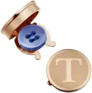 NEW❗ HAWSON Letter Button Cover Cufflinks for Men Initial Alphabet T Rose Gold