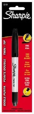 (36) SHARPIE 32101 Twin Tip Black Fine Ultra Point Permanent Marker Pens