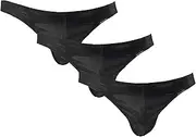 [Generic] Men's Sexy Patent Leather Thong See Through Sexy Mesh Men Lingerie Bulge Pouch Ice Silk Underpants