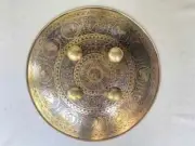 Antique indo persian mughal ottoman dhal shield made of brass and hand engraved
