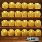 Set of 24 LED Votive Candles with Remote and Timer (Cream) - LED Flameless Vo...