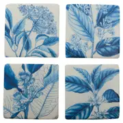 [Florabelle Living] Set 4 Blue Leaf Coasters