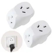 2X Double Power Plug Outlet Extender 1-to-2 Sockets Adapter 2400W Versatile