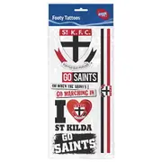 St Kilda Saints AFL Temporary TATTOO Sheet