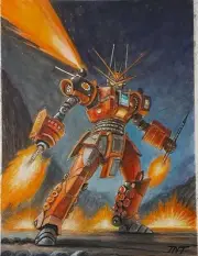 Machine Flamethrower Shogun Robotech Warhammer Inspired Science Fiction Art