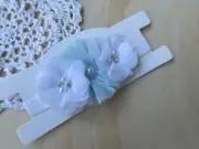 1x Baby Toddler Girls Headbands. Blue & White Party Baptism Cake Smash Headband